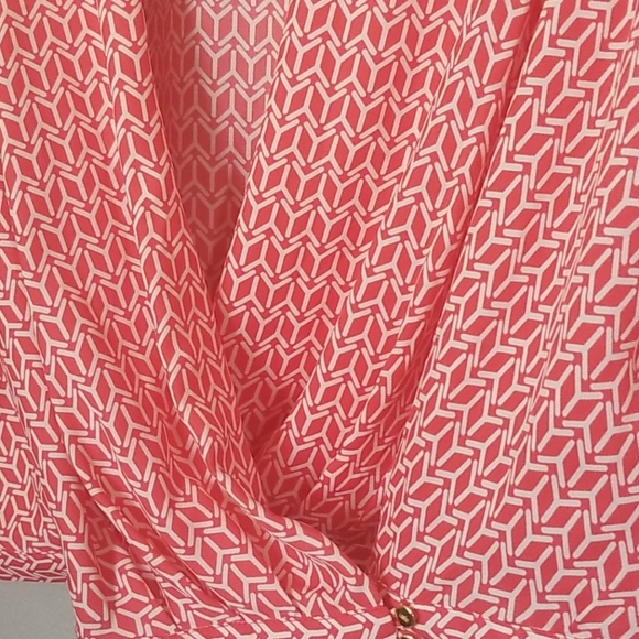 Worthington Feminine Office Wrap Front Surplice Long sleeve blouse large - Picture 4 of 9